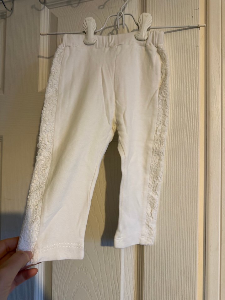 Kız Çocuk Bej Keten Fırfırlı Tayt - Görsel 2