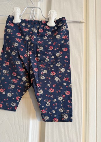 Kız Çocuk Çiçek Desenli Mavi Tayt - Görsel 3