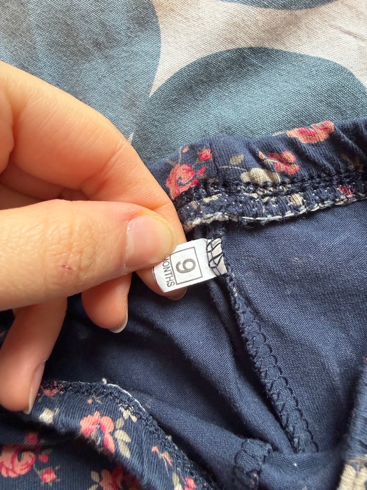 Kız Çocuk Çiçek Desenli Mavi Tayt - Görsel 2