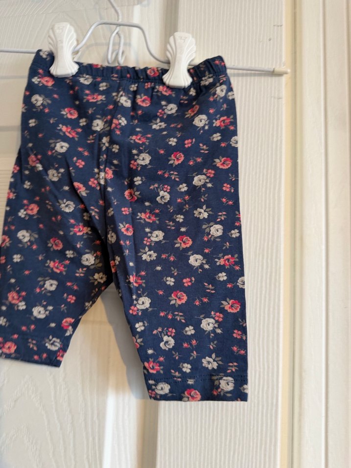 Kız Çocuk Çiçek Desenli Mavi Tayt - Görsel 3