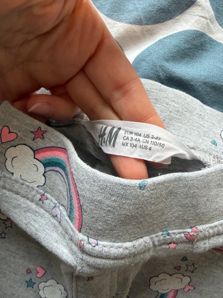 Kız Çocuk Gri Gökkuşağı Desenli Tayt - Görsel 2