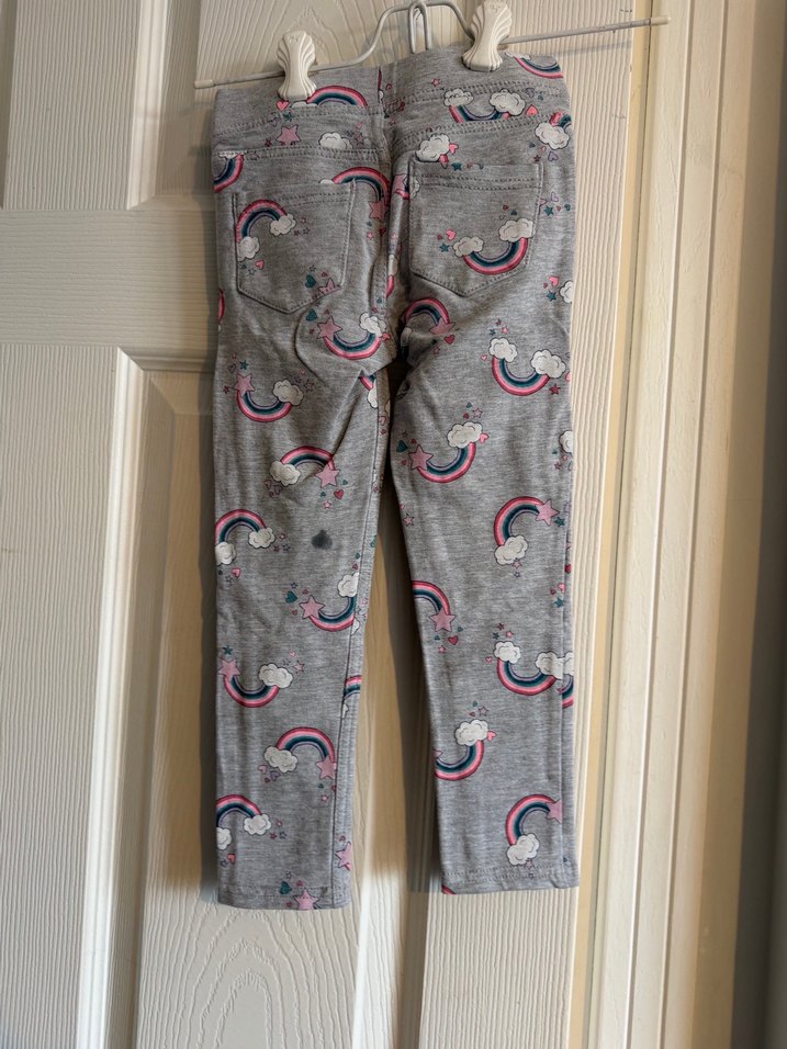 Kız Çocuk Gri Gökkuşağı Desenli Tayt - Görsel 3