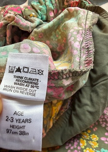 Çiçek Desenli Kız Çocuk Askılı Elbise - Görsel 4