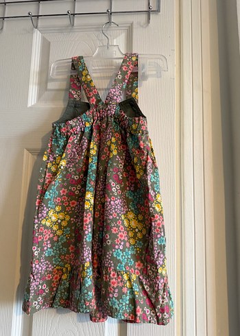 Çiçek Desenli Kız Çocuk Askılı Elbise - Görsel 5