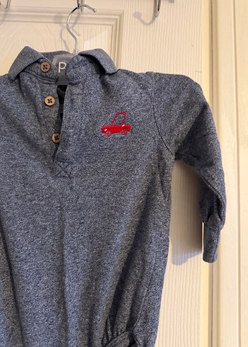 Gri Denim Erkek Bebek Uzun Kollu Body - Görsel 2