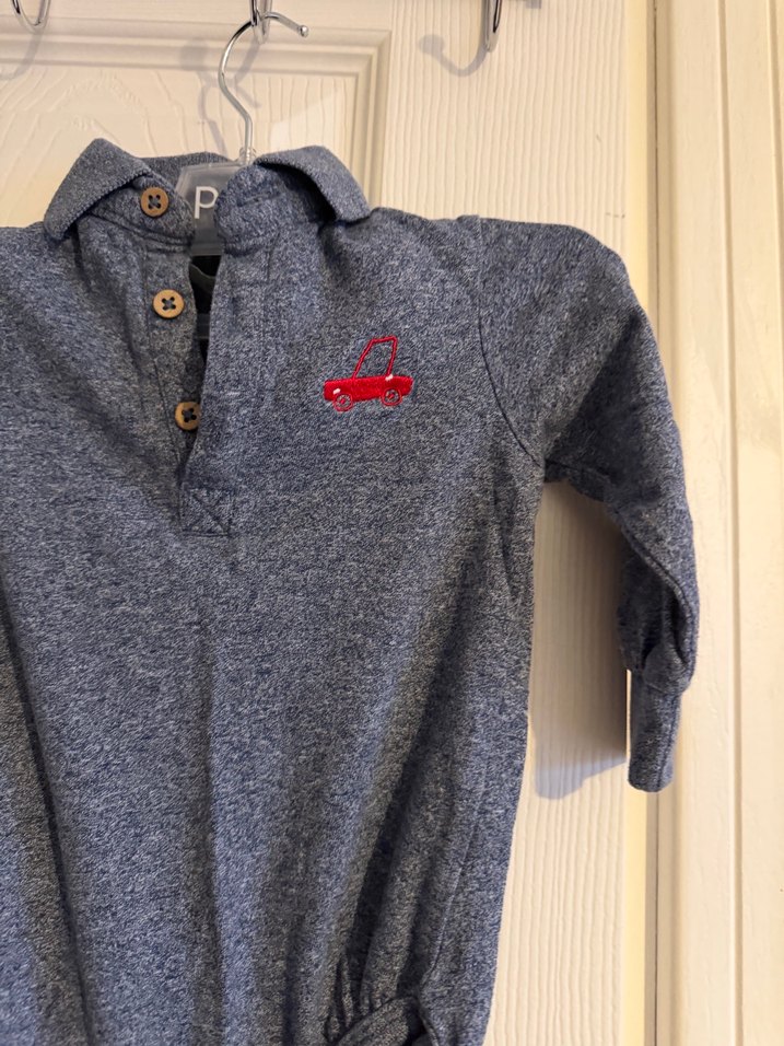 Gri Denim Erkek Bebek Uzun Kollu Body - Görsel 2