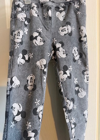 Gri Mickey Mouse Desenli Kız Tayt - Görsel 2