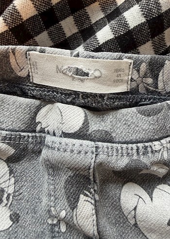 Gri Mickey Mouse Desenli Kız Tayt - Görsel 3