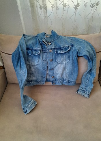 Düğmeli Kadın Mavi Denim Ceket
