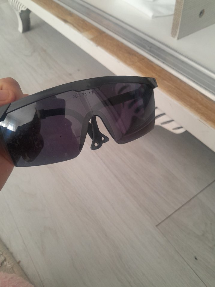 Siyah Minimalist Biker lazer Gözlüğü - Görsel 4