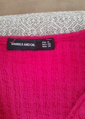 Pembe V Yaka Keten Bluz - Görsel 4