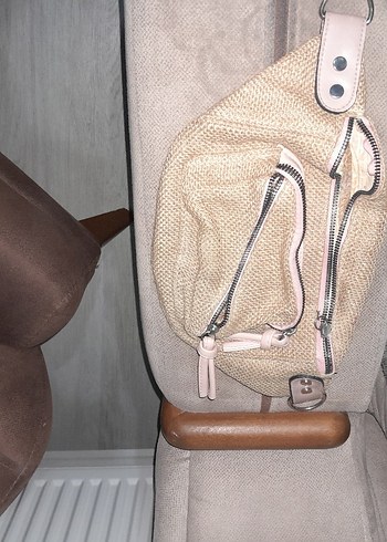 Bej Kemerli Keten Kadın Çapraz Çanta - Görsel 6