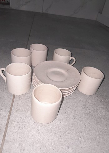 Beyaz Seramik Kupa Seti - Görsel 6