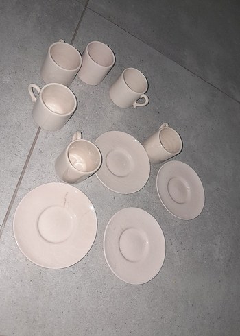 Beyaz Seramik Kupa Seti - Görsel 4