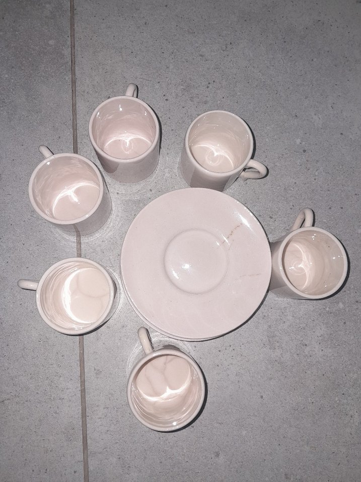 Beyaz Seramik Kupa Seti - Görsel 5