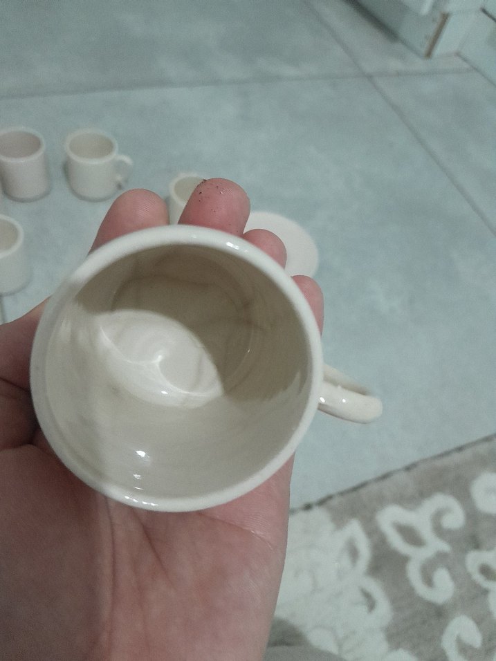 Beyaz Seramik Kupa Seti - Görsel 2