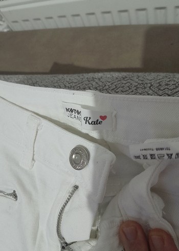 Fermuarlı Beyaz Kadın Pantolon - Görsel 3