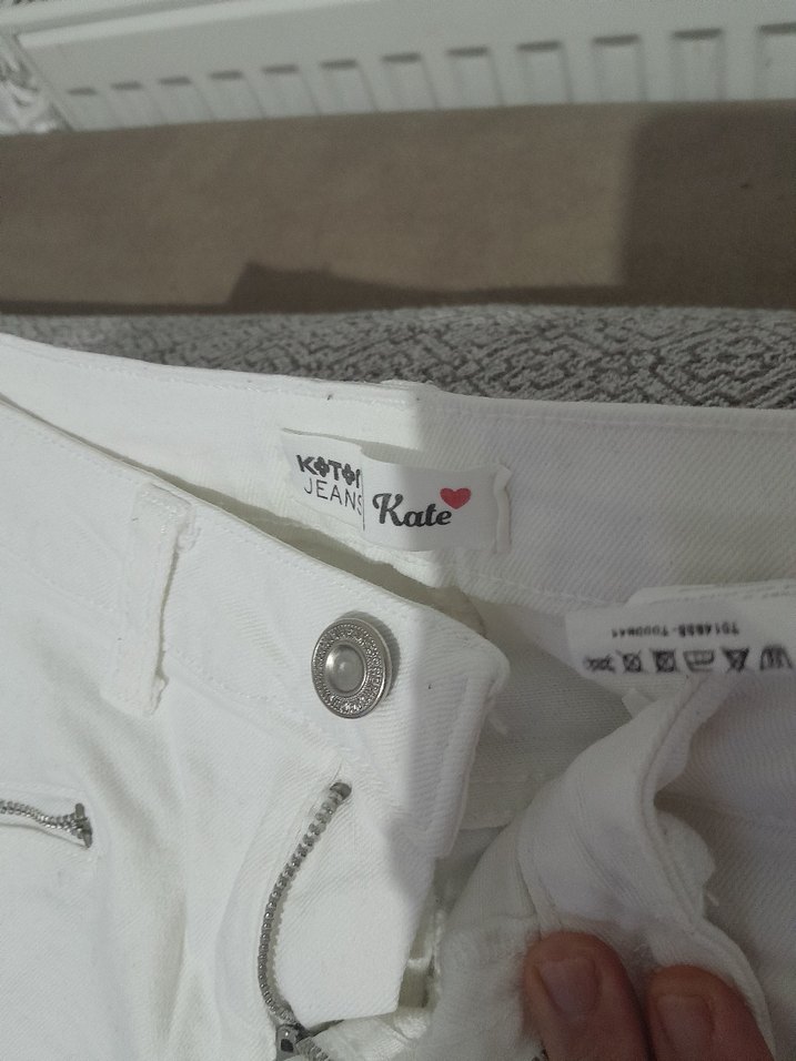 Fermuarlı Beyaz Kadın Pantolon - Görsel 3