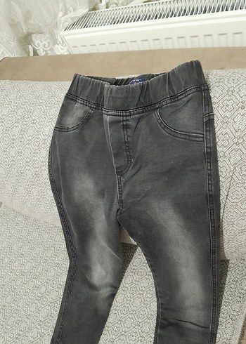 Erkek Çocuk Gri Elastik Kot Pantolon - Görsel 4