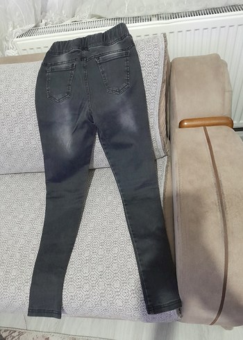 Erkek Çocuk Gri Elastik Kot Pantolon - Görsel 3