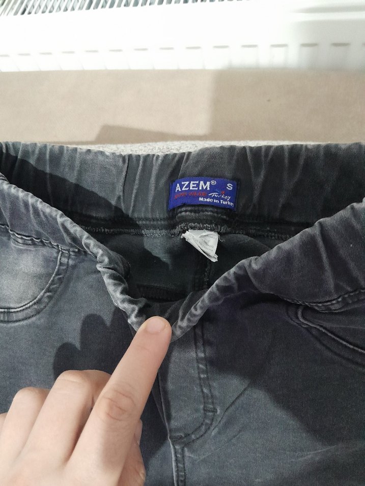 Erkek Çocuk Gri Elastik Kot Pantolon - Görsel 5