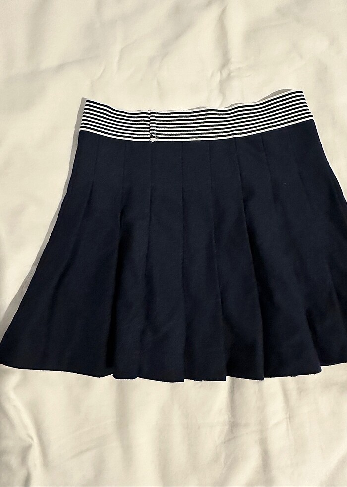 Pileli lacivert etek - Görsel 2