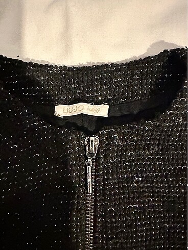 Parlak örgü siyah hırka - Görsel 5