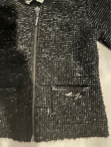 Parlak örgü siyah hırka - Görsel 6