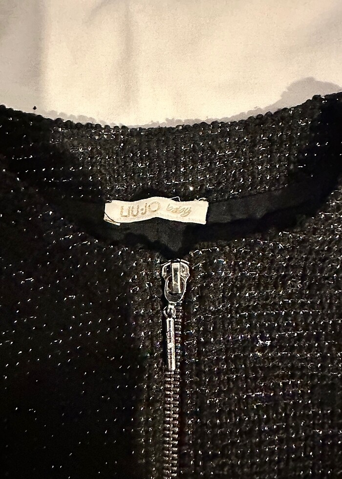 Parlak örgü siyah hırka - Görsel 5