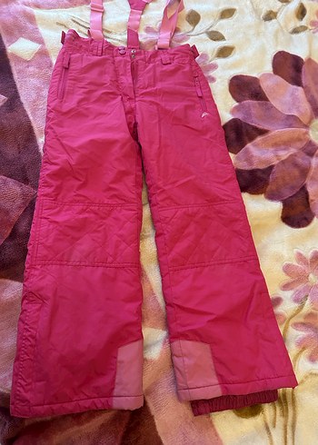 Kızlar İçin Parlak Pembe Fermuarlı kayak Pantolon - Görsel 2