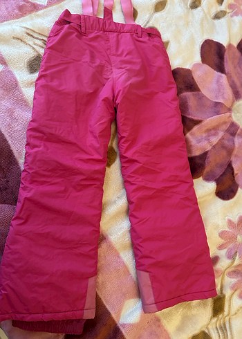 Kızlar İçin Parlak Pembe Fermuarlı kayak Pantolon - Görsel 3
