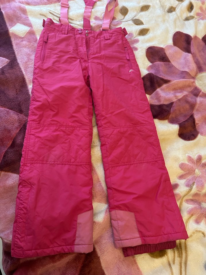 Kızlar İçin Parlak Pembe Fermuarlı kayak Pantolon - Görsel 2