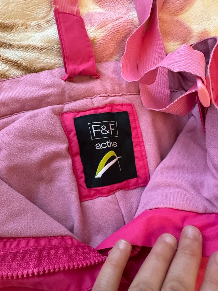 Kızlar İçin Parlak Pembe Fermuarlı kayak Pantolon - Görsel 4