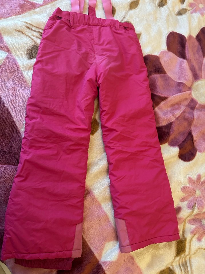 Kızlar İçin Parlak Pembe Fermuarlı kayak Pantolon - Görsel 3