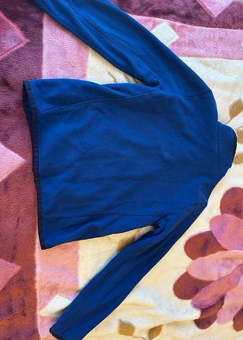 Erkek Mavi Fermuarlı Polar Sweatshirt - Görsel 2