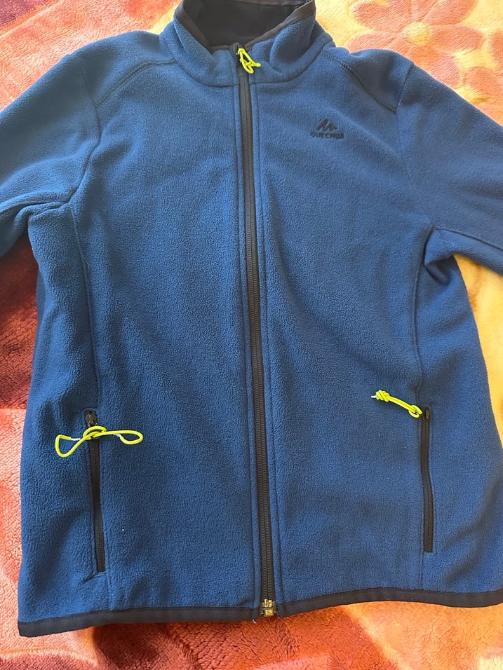 Erkek Mavi Fermuarlı Polar Sweatshirt - Görsel 5