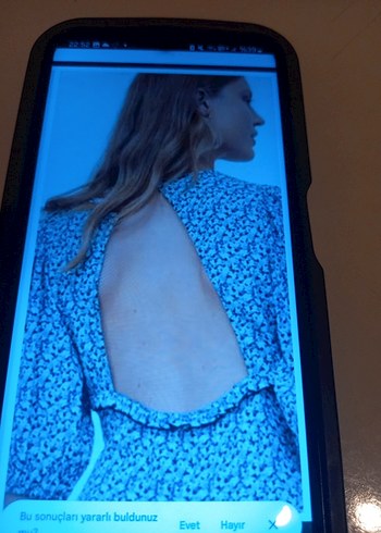 mavi V Yaka Bohem Uzun Elbise - Görsel 7