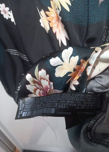 Uzun Kollu Siyah Çiçek Desenli Mini Elbise - Görsel 7