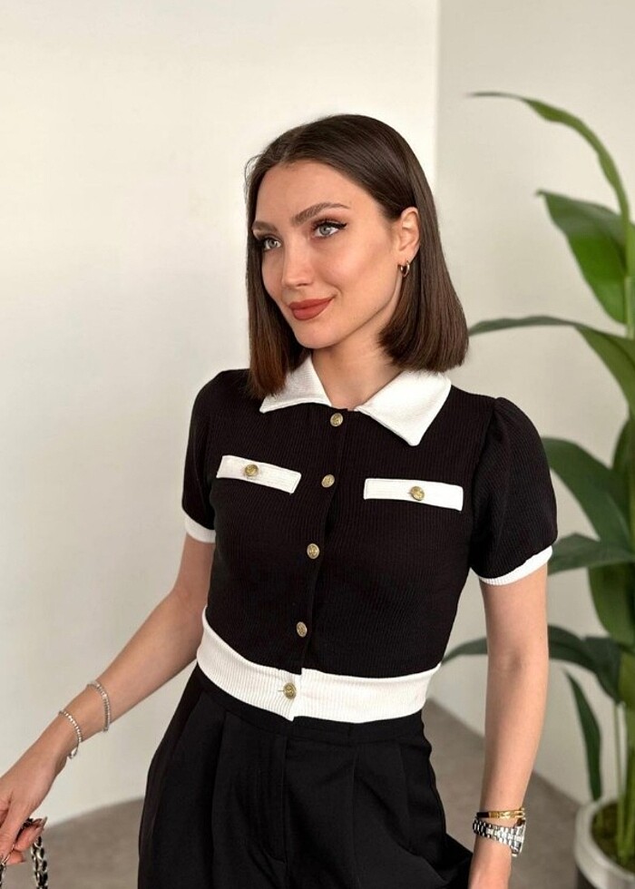 Düğmeli crop - Görsel 2