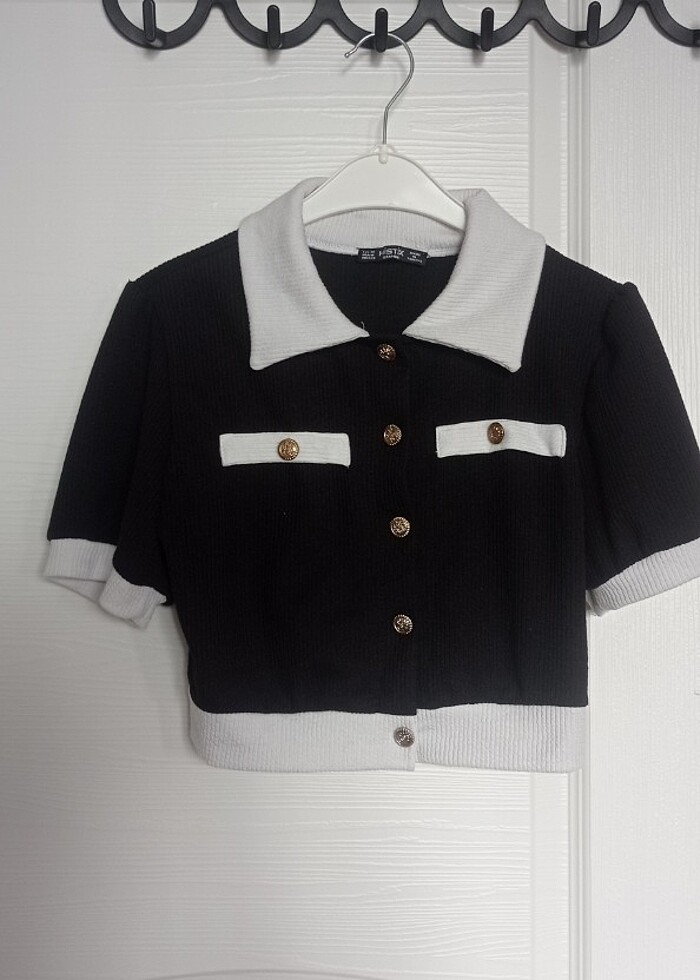 Düğmeli crop - Görsel 4