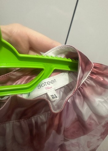 Pembe Uzun Kollu Bağlama Desenli Kadın Bluz - Görsel 5