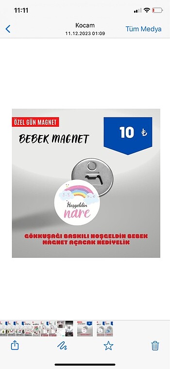 Hoşgeldin bebek açıcaklı magnet