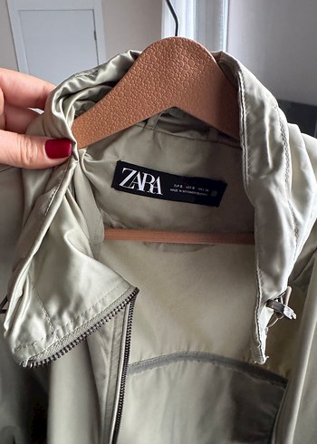 Yeşil renk fermuarlı ince ceket - Görsel 3