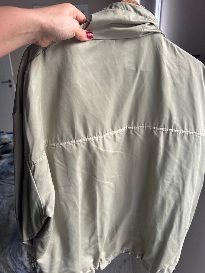 Yeşil renk fermuarlı ince ceket - Görsel 4