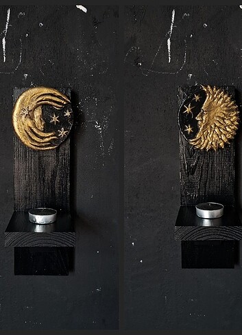  Beden Celestial Moon and Sun Gotik Mumluk Raf