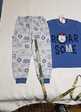 2 Yaş Beden mavi Renk Bebek Pijama Takımı
