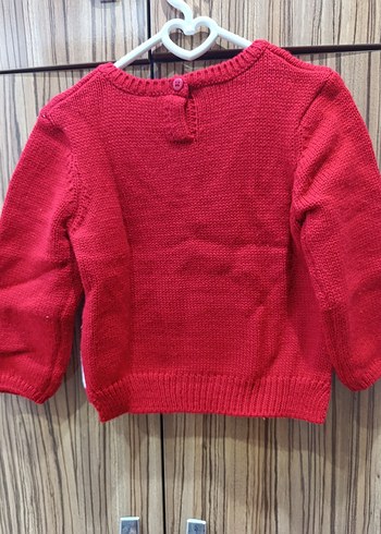LC Waikiki Kız Çocuk Kırmızı Nakışlı Triko Kazak