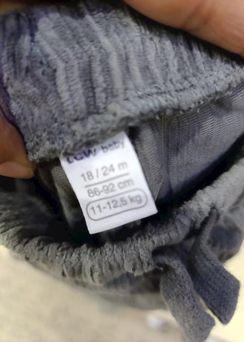18-24 Ay Beden Erkek Çocuk Gri Bol Kesim Kot Pantolon