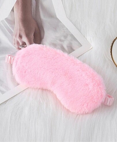 Uyku Göz Bandı / Pembe Peluş / Yeni Ürün