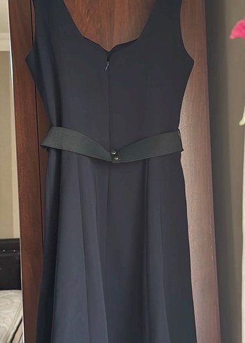 Kemer Detaylı, Kısa Lacivert Kadın Elbise - Görsel 2